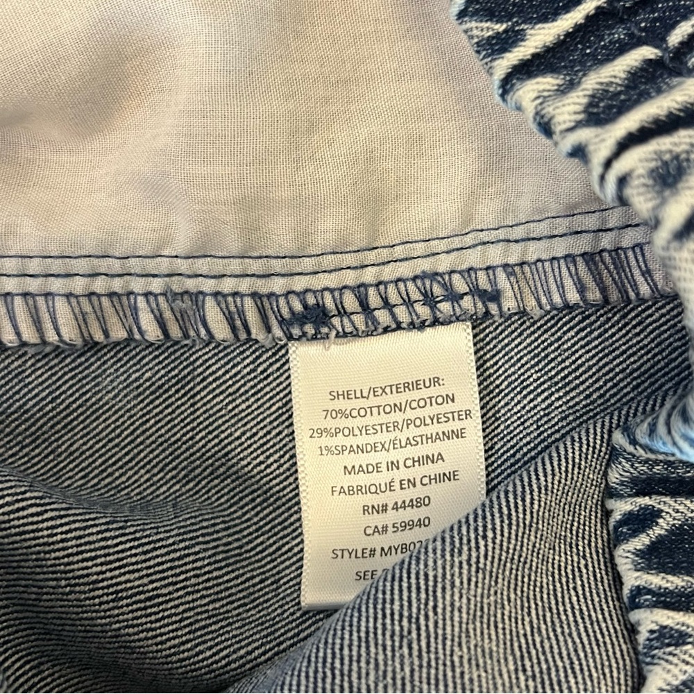Love, Fire Pull On Elastic Waist Acid Wash Blue‎ Denim Raw Hem Jean Shorts Sz S - Picture 6 of 8